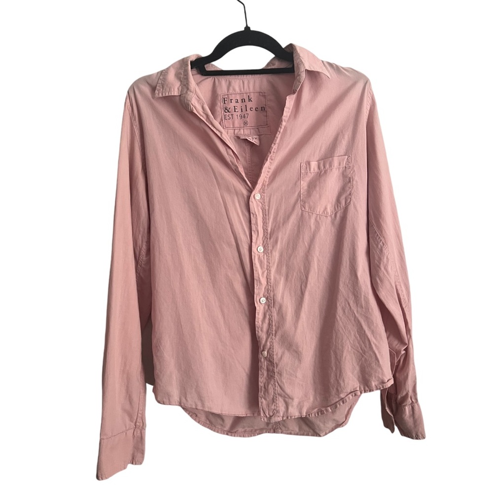 Frank & Eileen Barry 100% Cotton Pink Button Up Medium